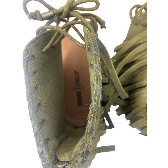 MINNETONKA Genuine Leather Tassle Flat Sandals-Size 9 Green-Brand New - Picture 5 of 7